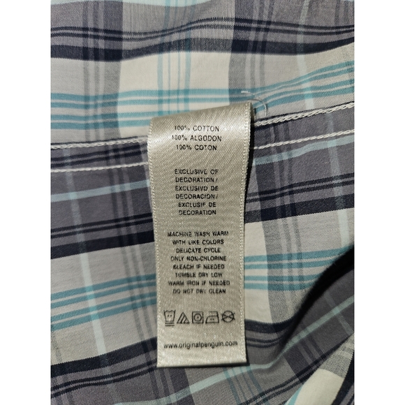 Original Penguin Men's Plaid Multicolor Longsleeve Button Up Shirt Medium - Picture 6 of 10